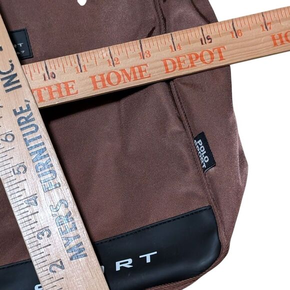 Vintage Polo Sport by Ralph Lauren Brown tote Bag Logo spell out brown laptop - Picture 4 of 10